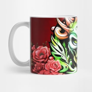 Mysterious colorful creature with flowers Mug